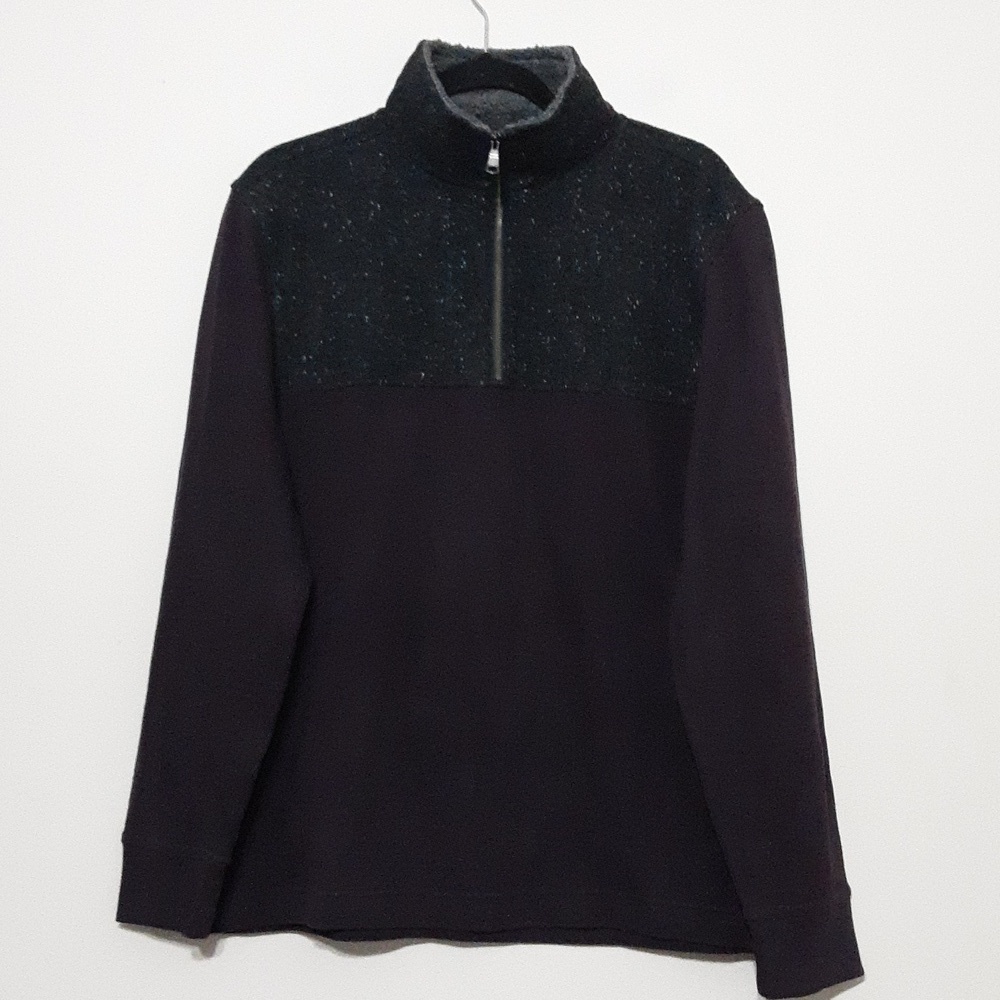 Banana Republic mens pullover sweater wool men XL quarter zip burgendy comfy y2k